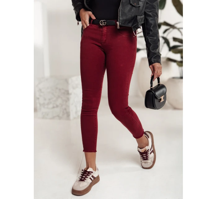 Dámské skinny džíny vínové Dstreet model 21981219 - FashionStreet Dámské skinny džíny vínové Dstreet model 21981219 - FashionStreet