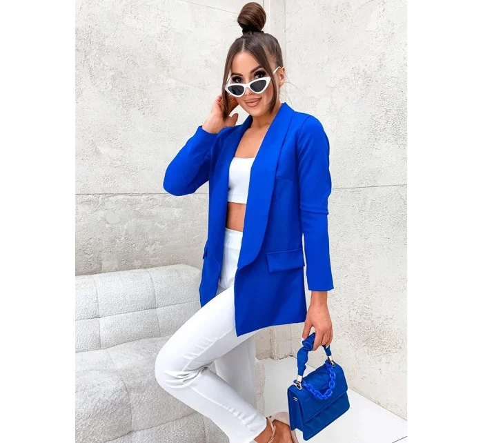 Klasická dámska bunda v chrpovej farbe (8259)