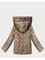 Pikowana kurtka damska z kapturem Goodlookin beżowa (B8596-12) Pikowana kurtka damska z kapturem Goodlookin beżowa (B8596-12)