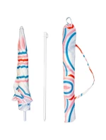 PLÁŽOVÝ A ZÁHRADNÝ SLNEČNÍK 160 CM PRUHOVANÝ MODRO-RUŽOVÝ