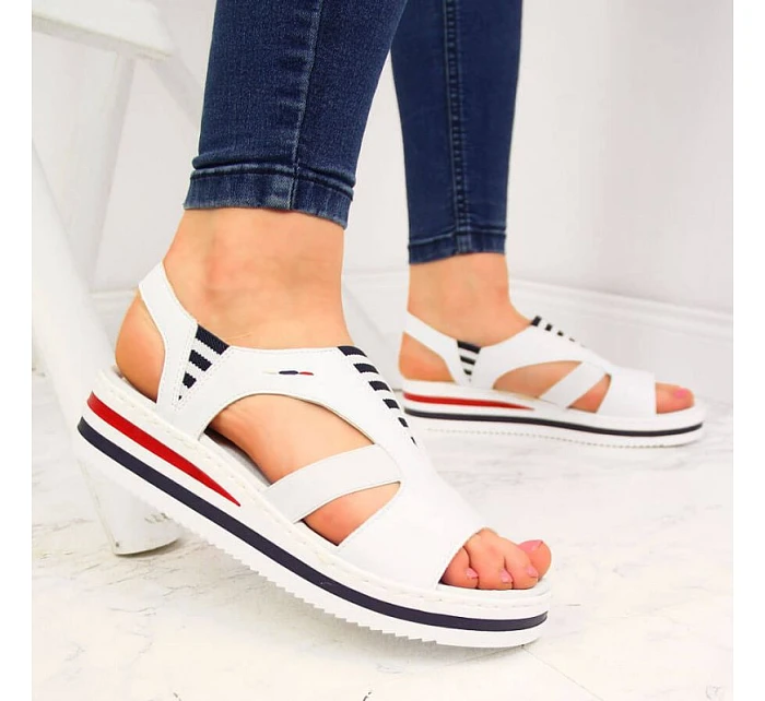 Sandály na platformě W model 22082975 bílé Rieker - Inny