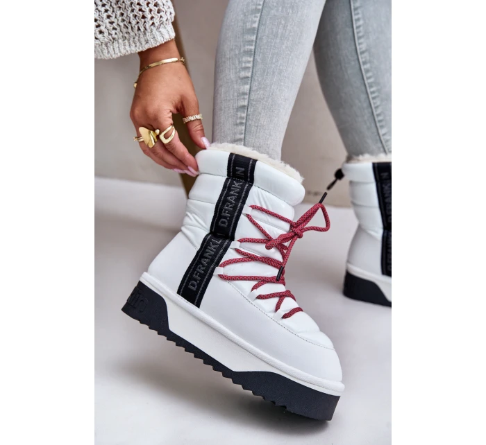 Śniegowce Damskie Na Grubej Podeszwie Wegańskie D.Franklin DFSH371007 Białe