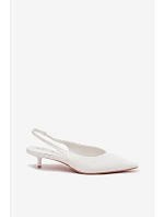 Lakované dámské sandály z umělé kůže na podpatku Bílé Averelle