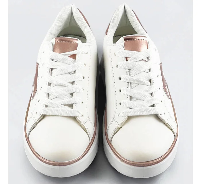 Bielo-medené šnurovacie tenisky sneakers s hviezdičkou (BB126N)