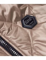 Tmavo béžová dámska vesta s kapucňou (B0129-12) Tmavo béžová dámska vesta s kapucňou (B0129-12)