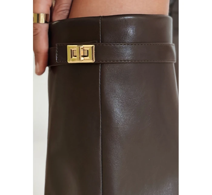 FashionStreet hnedé široké topánky ZY1028