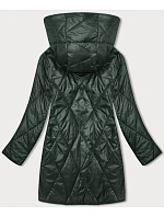 Zelená dámská bunda s ozdobnou kapucí model 18844053 - S'WEST Zelená dámská bunda s ozdobnou kapucí model 18844053 - S'WEST