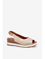 Kožené Sandály Na  Zlaté model 21693568 - Artiker