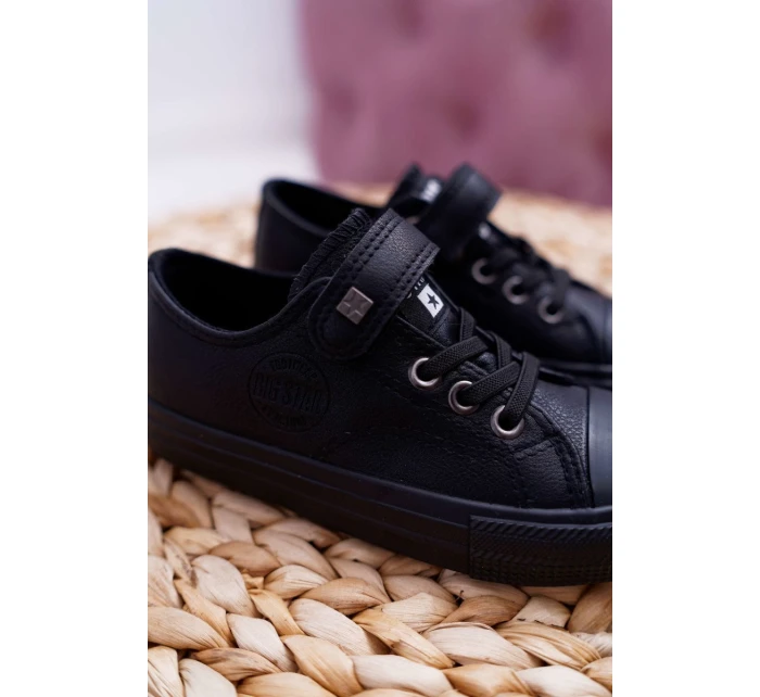 Dětské Kožené Tenisky BIG STAR model 21518297 Černé - Big Star Shoes Dětské Kožené Tenisky BIG STAR model 21518297 Černé - Big Star Shoes