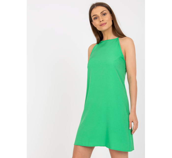 Zelené mini šaty na leto s ramienkami RUE PARIS