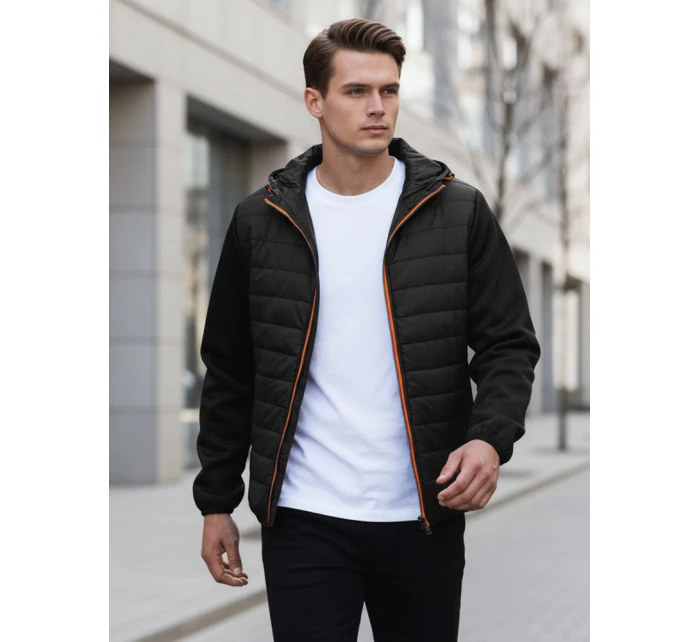 Pánska prechodná prešívaná bunda čierna FashionStreet TX3785