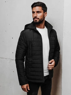 Pánská přechodná prošívaná bunda s kapucí černá Dstreet TX5007