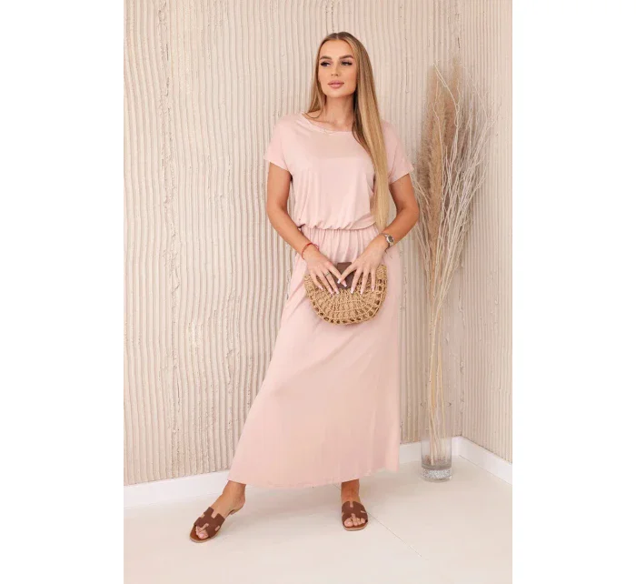 Viskózové šaty s vreckami púdrovo ružové Viskózové šaty s vreckami púdrovo ružové