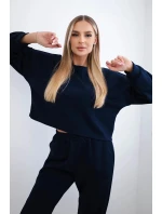 Viskózový set Amour tepláková súprava + nohavice námornícka modrá