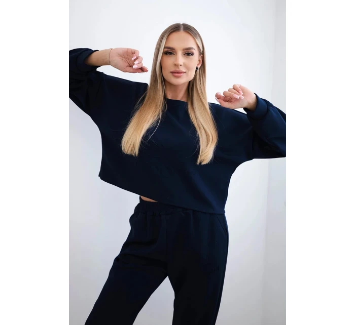 Viskózový set Amour tepláková súprava + nohavice námornícka modrá