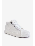 Dziecięce Klasyczne Wysokie Trampki Big Star LL374002 Białe Dziecięce Klasyczne Wysokie Trampki Big Star LL374002 Białe