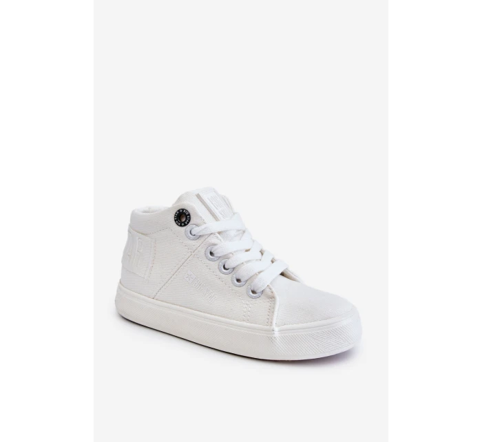 Dziecięce Klasyczne Wysokie Trampki Big Star LL374002 Białe Dziecięce Klasyczne Wysokie Trampki Big Star LL374002 Białe