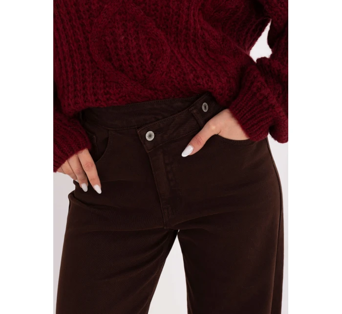 Spodnie jeans SP  ciemny brązowy model 21776455 - FPrice