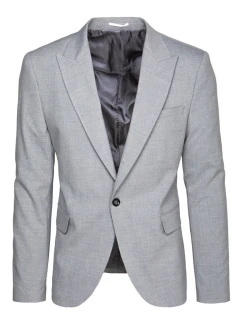 Pánske svetlosivé jednoradové sako FashionStreet MX0618