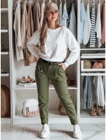 Dámské kalhoty chinos s páskem khaki Dstreet model 21986456 - FashionStreet Dámské kalhoty chinos s páskem khaki Dstreet model 21986456 - FashionStreet