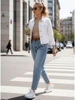 Dámske džínsové nohavice mom fit s opaskom FashionStreet UY2882