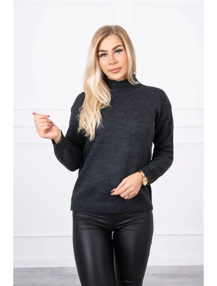 Polovičný sveter s rolákom grafitový Polovičný sveter s rolákom grafitový