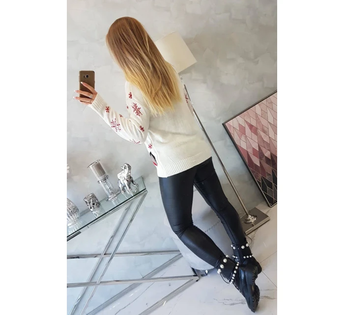 Vánoční svetr se model 18748081 ecru - K-Fashion