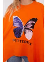 Oversize halenka s potiskem oranžová Oversize halenka s potiskem oranžová