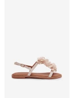 Dámské ploché sandály s ozdobnými květinami model 21961023 - Boto