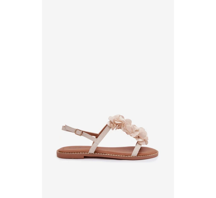 Dámské ploché sandály s ozdobnými květinami model 21961023 - Boto