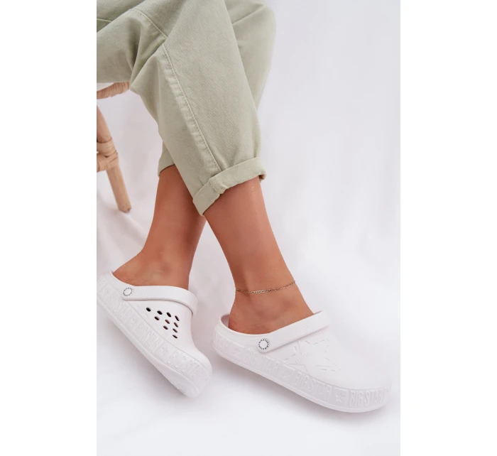 Dámské pantofle z Big Star Bílé model 22016676 - Big Star Shoes Dámské pantofle z Big Star Bílé model 22016676 - Big Star Shoes