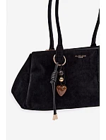 Eko semišová kabelka s přívěskem Černá model 22111620 - Flora&Co