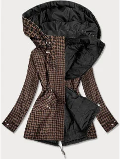 Hnedo-čierna obojstranná dámska bunda (W506) - Goodlooking