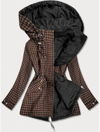 Hnedo-čierna obojstranná dámska bunda (W506) - Goodlooking