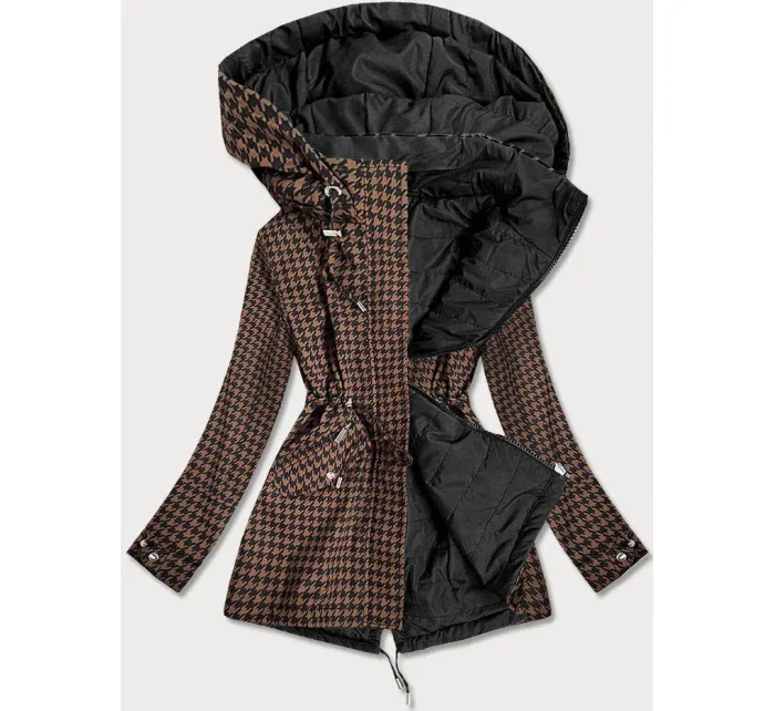 Hnedo-čierna obojstranná dámska bunda (W506) - Goodlooking