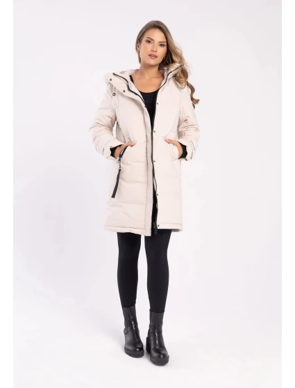 Dámsky kabát L22055-W24 béžový J-ASPEN - Volcano
