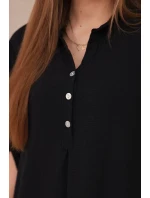 Blúzka s predĺženým zadným dielom 27975 čierna - Kesi Blúzka s predĺženým zadným dielom 27975 čierna - Kesi