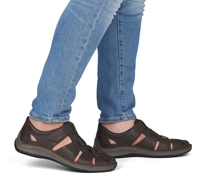 Pánske hnedé kožené čižmy Rieker 05281-25 Pánske hnedé kožené čižmy Rieker 05281-25