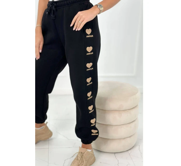 Bavlnené nohavice Amour čierny Bavlnené nohavice Amour čierny