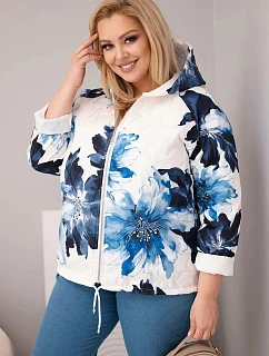 Dámske Plus veľkosť jarná bunda s kvetinovým vzorom Garnet