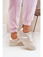 Niskie Sneakersy Damskie Na Platformie Beżowe Telmira
