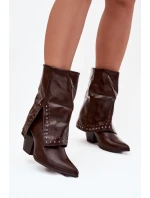 Kovbojky s límcem a zdobením hnědé model 21747831 - Boto