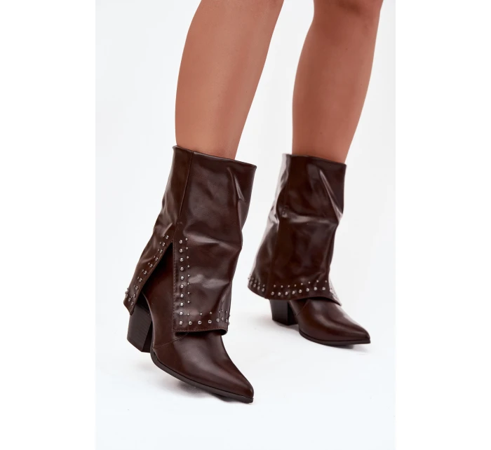 Kovbojky s límcem a zdobením hnědé model 21747831 - Boto