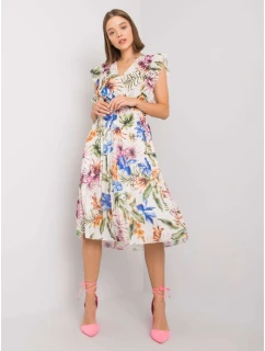 Šaty DHJ SK 13198.27 biele a zelené