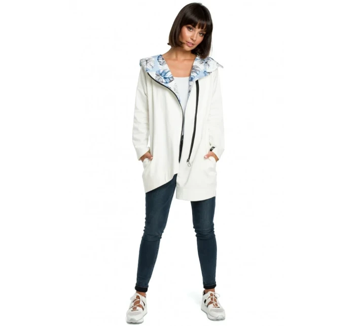 B091 Mikina s kapucňou Oversized na zips - čierna