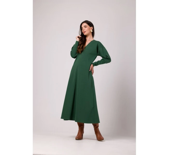 Maxi teplákové šaty  zelené model 21195325 - BeWear