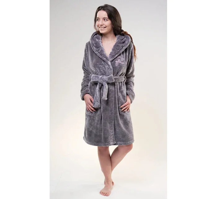 Dámský župan krátký s kapucí model 16162356 - Vienetta Dámský župan krátký s kapucí model 16162356 - Vienetta