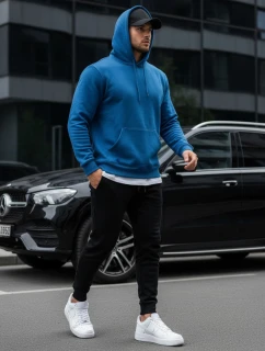 Pánska mikina s kapucňou modrá FashionStreet BX5081