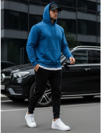 Pánská mikina s kapucí modrá Dstreet model 21963806 - FashionStreet