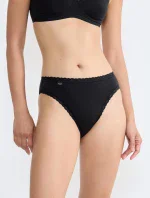 Dámske nohavičky sloggi 24/7 Cotton Lace Tai - čierne - SLOGGI